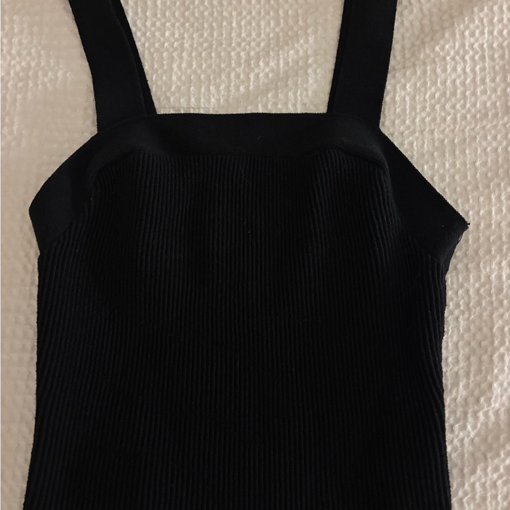 SO Black Ribbed Tank Top